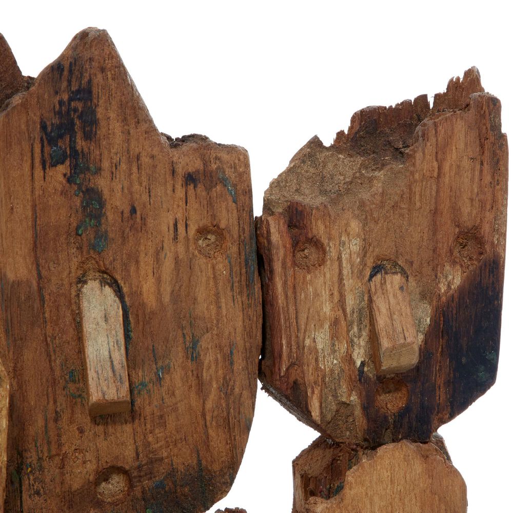 Maple and Jade Abstract Sculpture in Natural Brown, , large