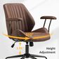 HOMLUX Mid Back Ergonomic Office Chair with Suede Leather in Dark Brown, , large