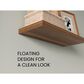 Hearth and Haven 32" Floating Wall Shelf in Walnut (Set of 2), , large