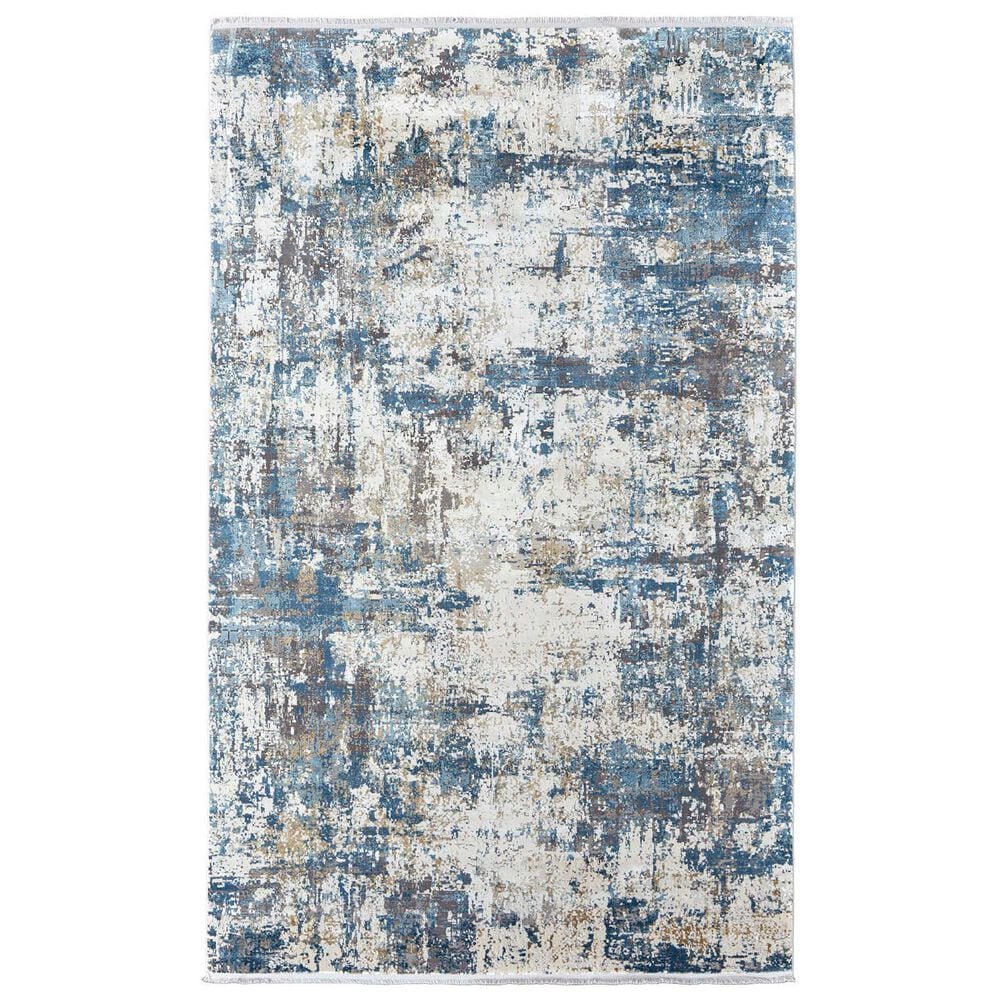 Feizy Cadiz Blue and Ivory 9&#39;9&quot; x 12&#39;2&quot; Area Rug, , large