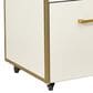 Rta Products Llc Modern Rolling File Cabinet with USB Charging Ports and Power Outlet in White and Gold, , large