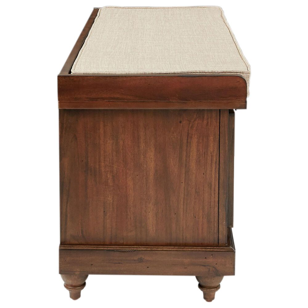 OSP Home Dover Storage Bench in Distressed Brown, , large