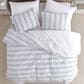 Hallmart Collectibles Charlie Waffle 3-Piece Queen Comforter Set in White and Navy, , large