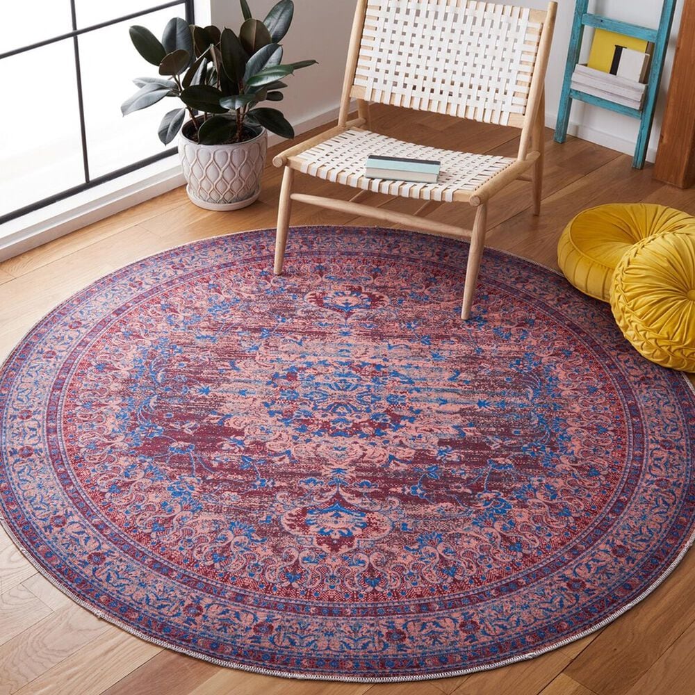 Safavieh Serapi 6&#39;7&quot; Round Gold and Blue Area Rug, , large
