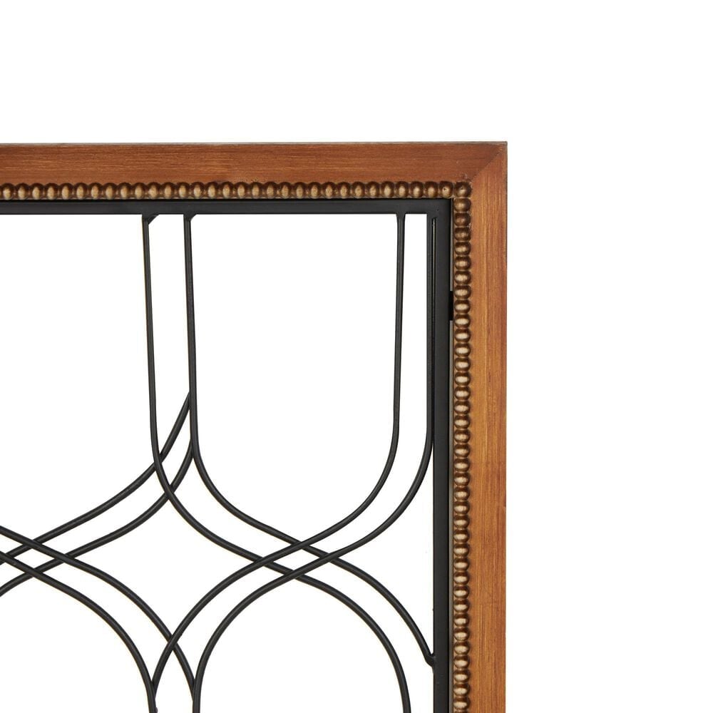Maple and Jade 31&quot; x 11&quot; Geometric Wall Decor with Beaded Accents in Brown and Black &#40;Set of 2&#41;, , large
