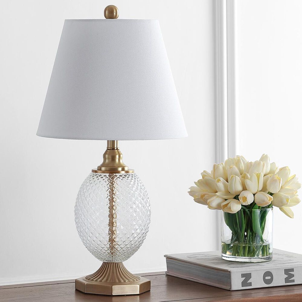 Safavieh Kaiden Table Lamp in Clear/Brass Gold, , large