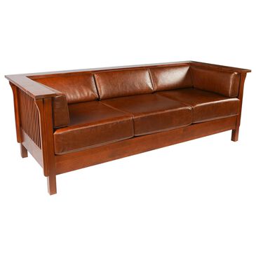 Crafters & Weavers Craftsman and Mission Stationary Sofa in Chestnut Brown, , large