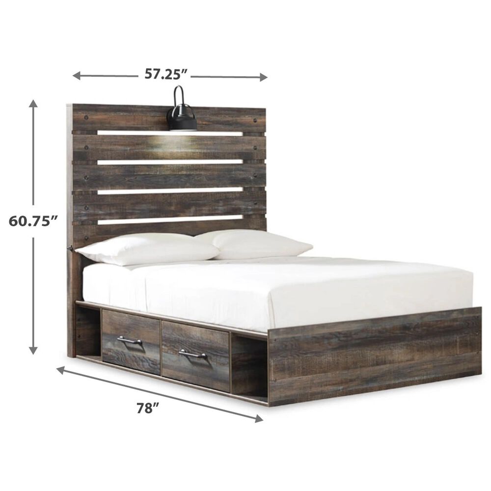 Ashley Drystan Full Storage Bed with 4 Drawers in Brown Rustic, , large