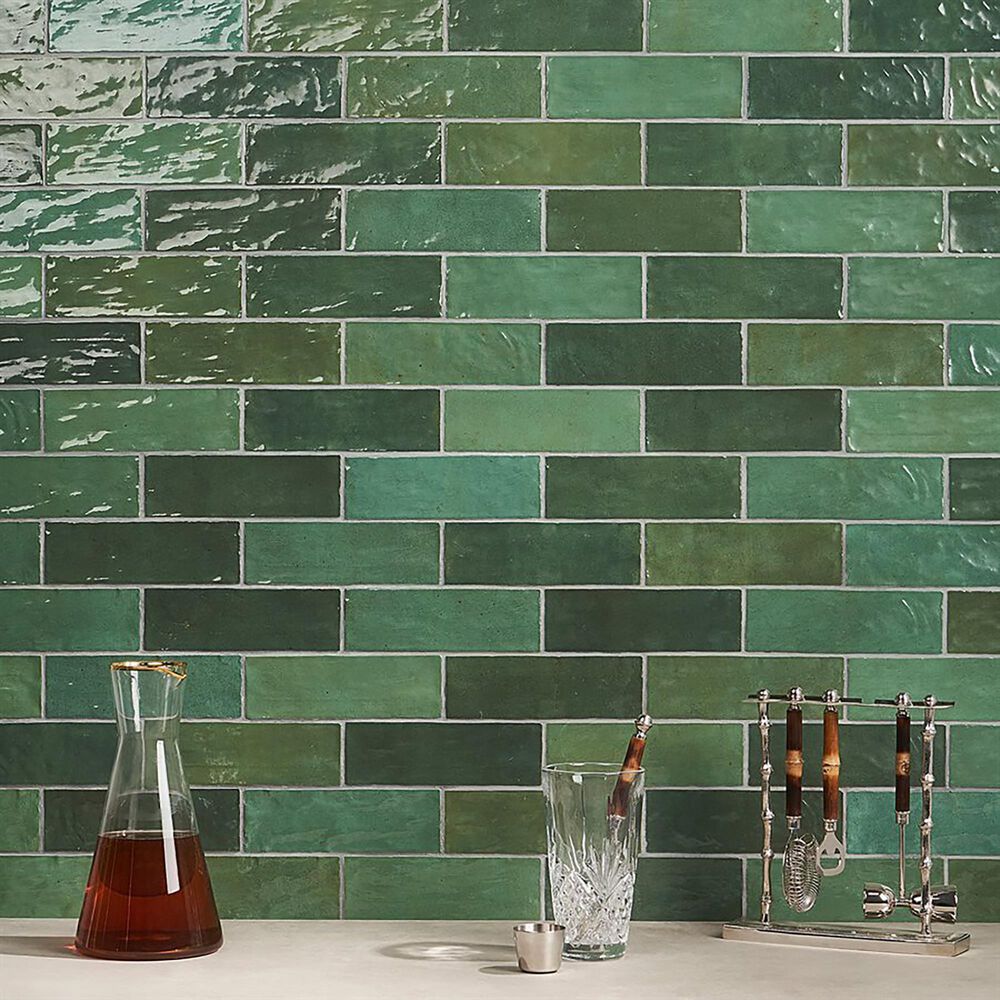 Soho Studio Serena Green 3&quot; x 8&quot; Field Ceramic Tile, , large