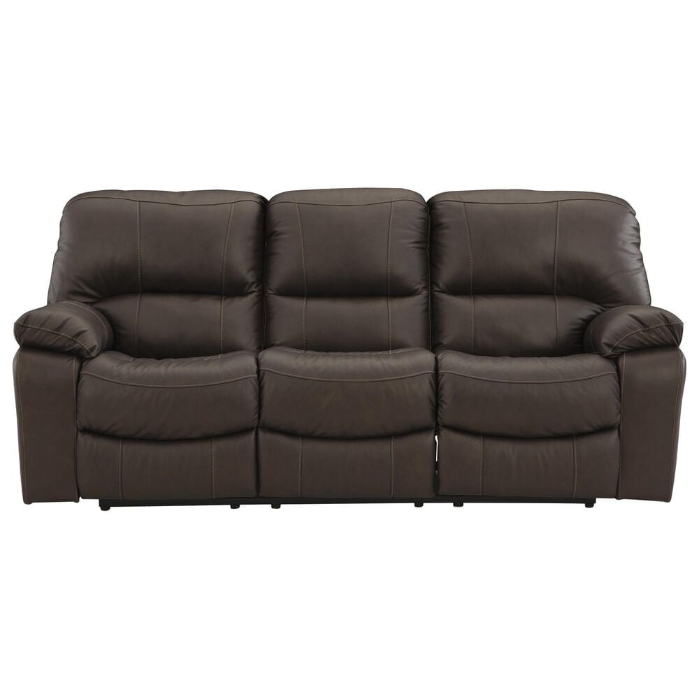 Ashley Leesworth Power Reclining Sofa in Dark Brown, , large