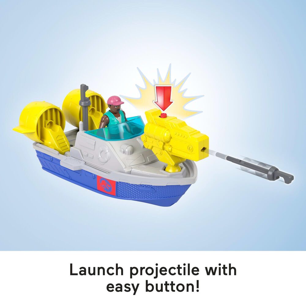 Fisher Price Aquachomp Chase Mosasaurus Dinosaur Action Figure Playset in Multicolor, , large