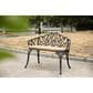 Hearth and Haven Outdoor Tulip Garden Bench with Brown Cushion in Black, , large