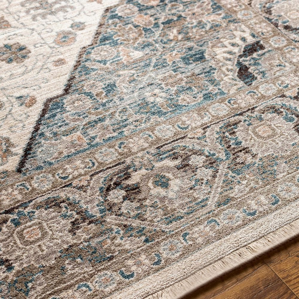 Surya Carlisle Oriental 2&#39; x 2&#39;11&quot; Light Sage, Pale Blue, Dusty Pink, Cream, Light Gray and Medium Brown Area Rug, , large