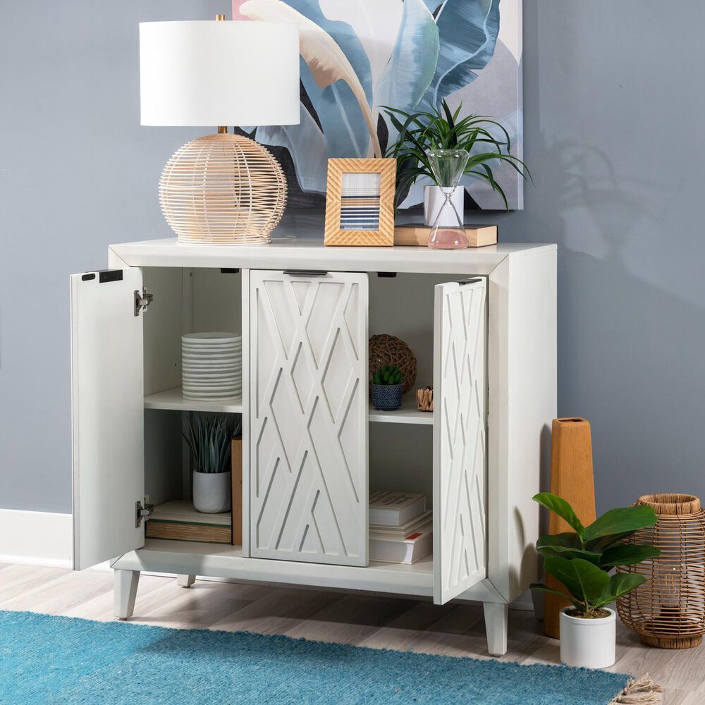 Linden Boulevard 3 Door Cabinet in White, , large