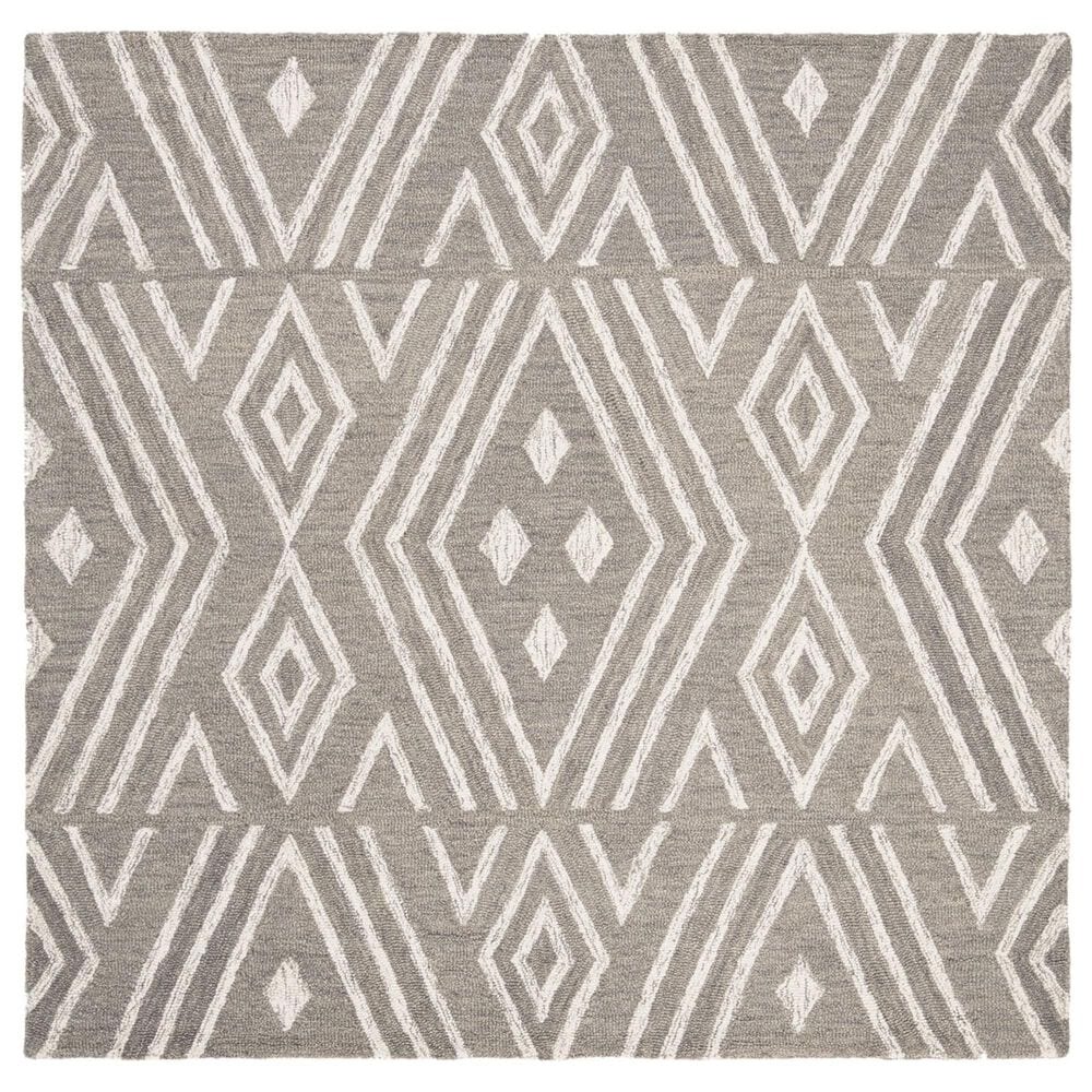 Safavieh Micro-Loop Southwestern 5" Square Grey and Ivory Area Rug, , large