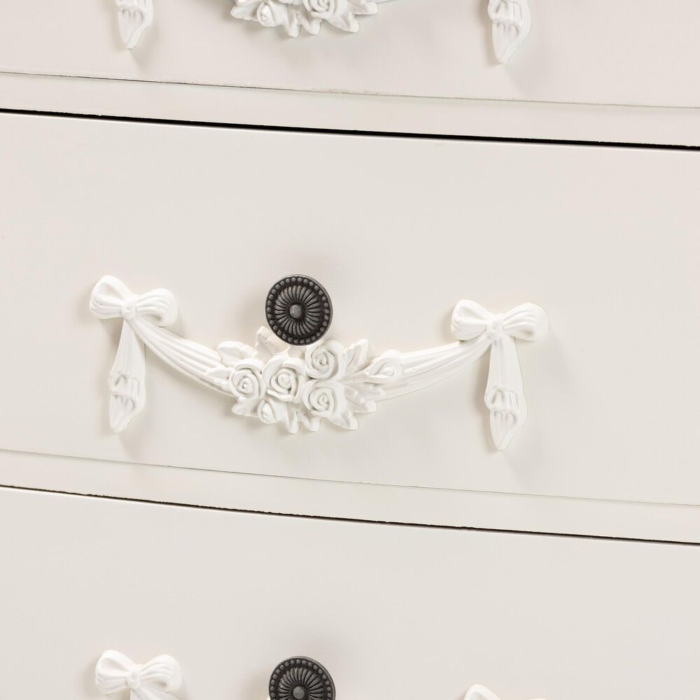 Baxton Studio Callen 3-Drawer End Table in White, , large