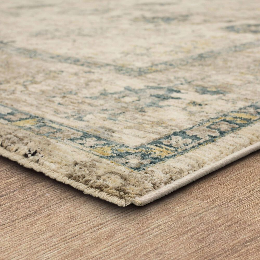 Karastan Marash 2&#39;7&quot; x 7&#39;3&quot; Cream and Blue Runner, , large