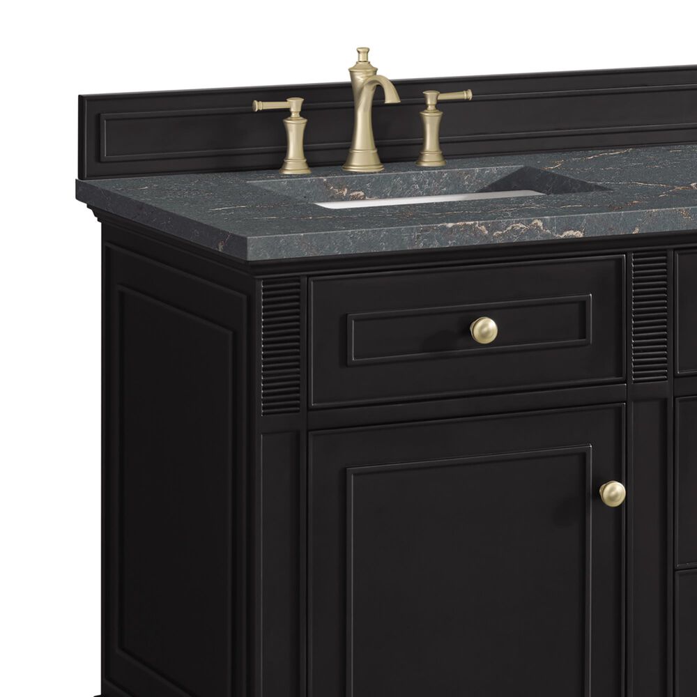James Martin Vanities Lorelai 60&quot; Double Vanity in Black Onyx with 3 cm Parisien Bleu Quartz Top, , large