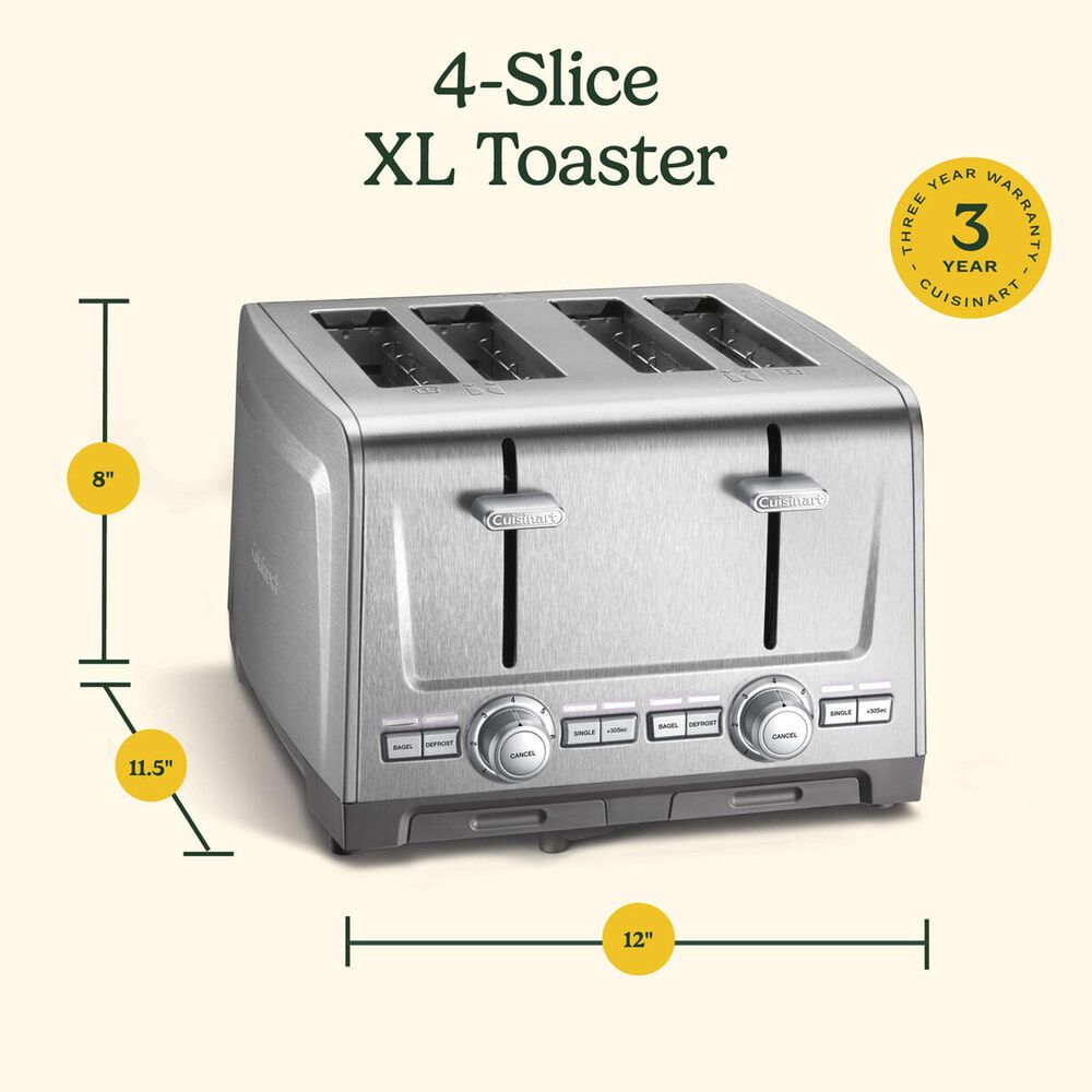 Cuisinart 2-Slice XL Slot Stainless Steel Toaster, , large