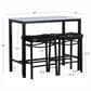 Linon Home Decor Betty 3-Piece Faux Marble Pub Set in Black and White, , large