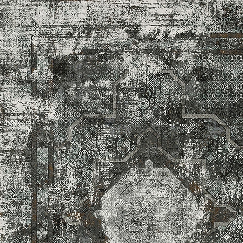 Oriental Weavers Gemini Faded Medallion 5&#39;3&quot; x 7&#39;6&quot; Charcoal Area Rug, , large
