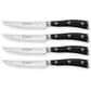 Wusthof Classic Ikon 4-Piece Steak Knife Set with Black Box in Stainless Steel and Black, , large