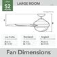 Hunter Zayden 52" Ceiling Fan with LED Light in Matte Black, , large