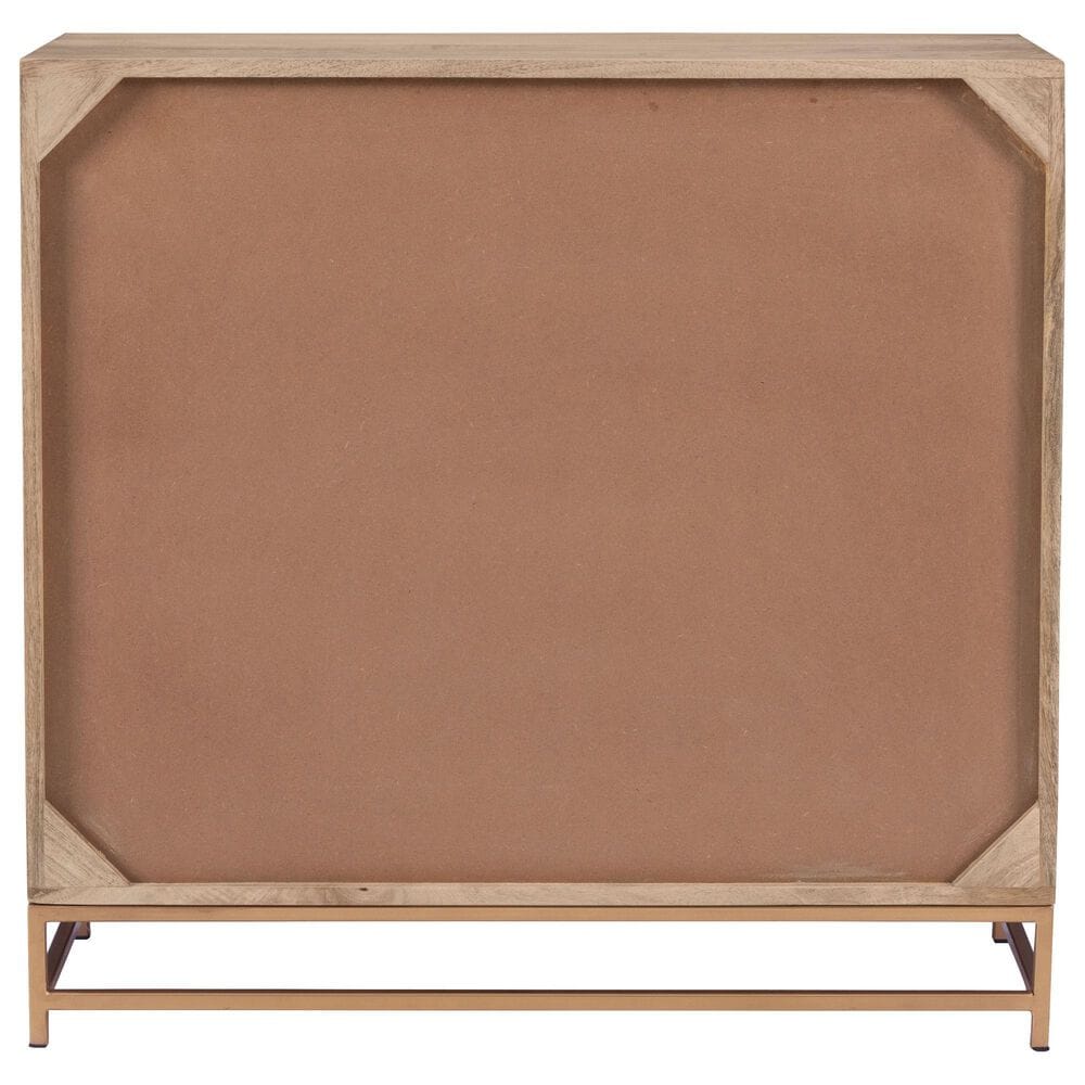 Linon Home Decor Janie 2-Door Cabinet in Natural and Gold, , large