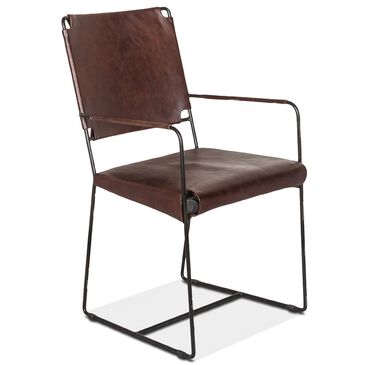 Home Trends & Design New York Dining Arm Chair with Chocolate Cushion in Black, , large