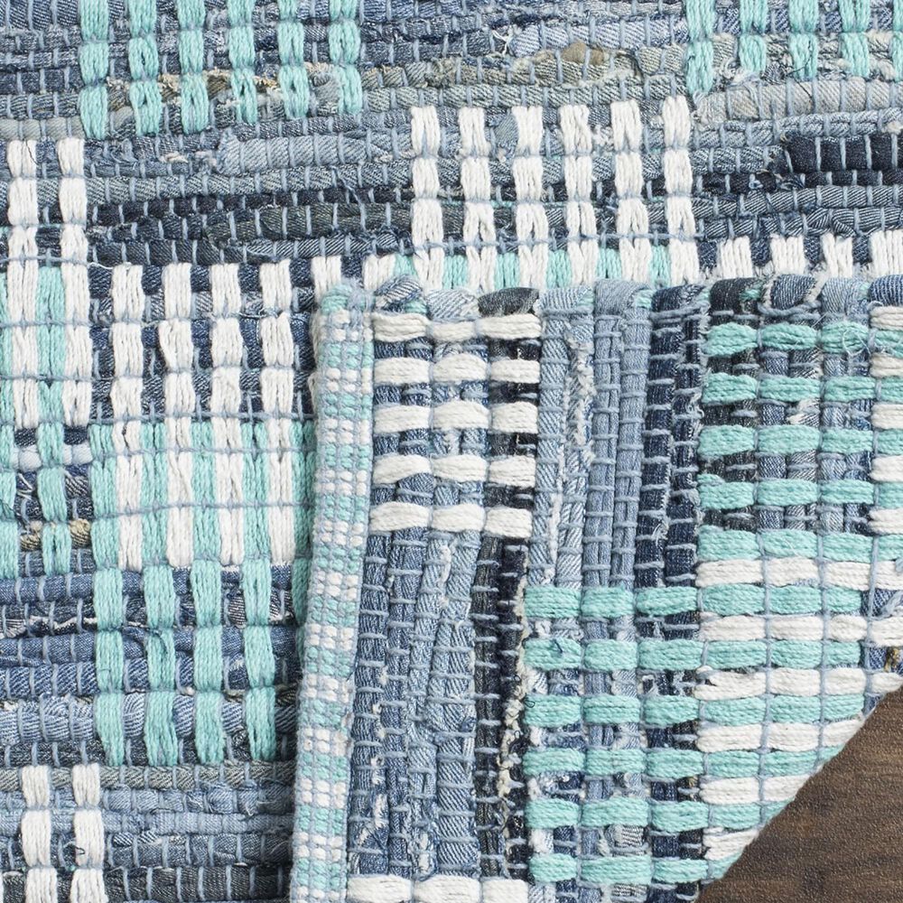 Safavieh Montauk Geometric 4&#39; Square Turquoise and Multicolor Area Rug, , large