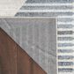 Nourison Astra Machine Washable ASW03 6"7" x 9" Ivory and Blue Area Rug, , large