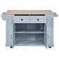 HOMLUX 54" Mobile Kitchen Island with Glass Door Storage in Grey and Blue, , large