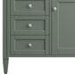 James Martin Vanities Brittany 36" Single Bathroom Vanity in Smokey Celadon with 3 cm White Zeus Quartz Top and Rectangular Sink, , large
