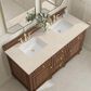 James Martin Vanities Lorelai 60" Double Vanity in Mid-Century Walnut with 3 cm Eternal Marfil Quartz Top, , large