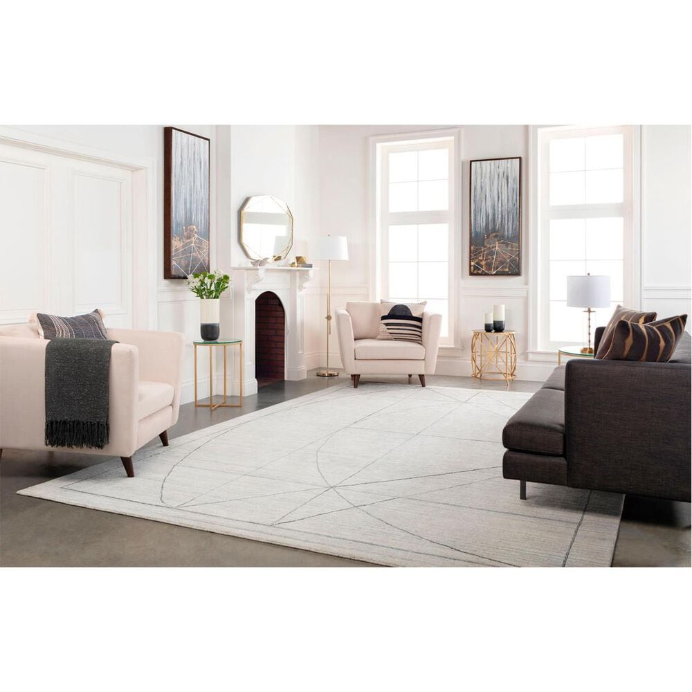 Surya Hightower Charcoal, White and Black 6&#39; x 9&#39; Area Rug, , large