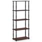 HOMLUX Turn-N-Tube 5-Tier Open Storage Bookshelf in Dark Cherry and Black, , large
