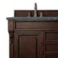 James Martin Vanities Brookfield 60" Double Bathroom Vanity in Burnished Mahogany with Single Hole 3 cm White Zeus Quartz Top and Rectangular Sinks, , large