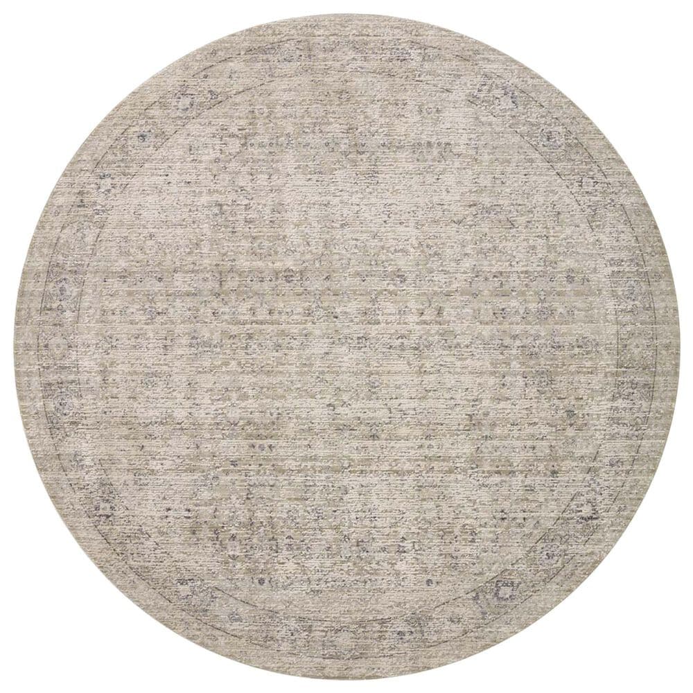 Amber Lewis x Loloi Alie 7"10" Round Taupe and Dove Area Rug, , large
