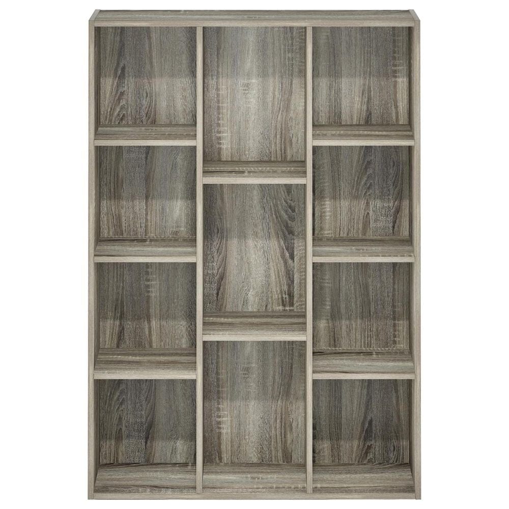 HOMLUX 11-Cube Reversible Open Shelf Bookshelf in French Oak, , large