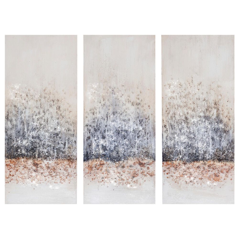Hampton Park Twilight Mystery 3-Piece Wall Art Set in Blush and Grey, , large