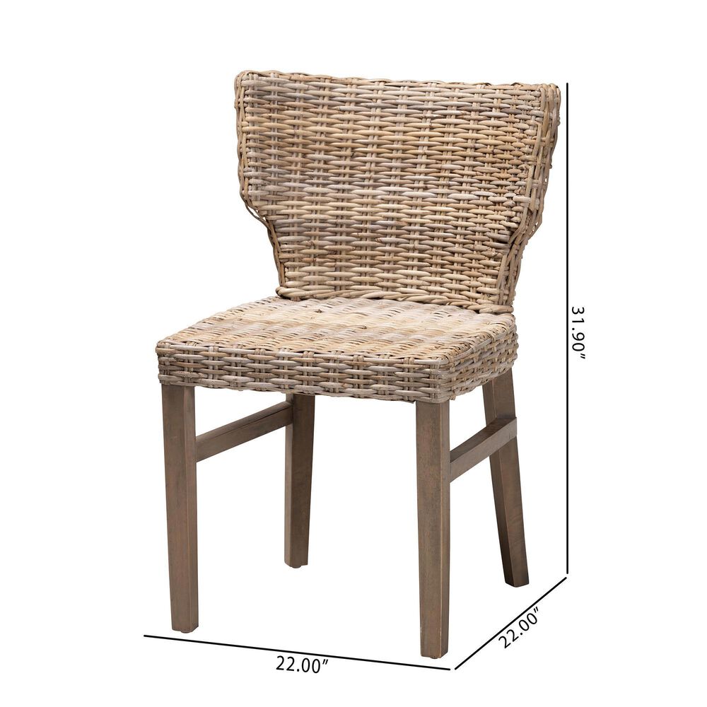 Baxton Studio Enver Side Chair in Natural Brown, , large