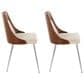 Lumisource Anabelle Side Chair with Cream Cushion in Chrome and Walnut (Set of 2), , large