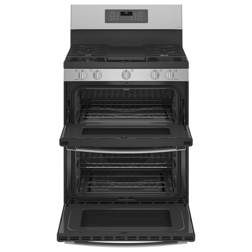 GE Profile 30&quot; Free-Standing Gas Double Oven Convection Range with No Preheat Air Fry in Stainless Steel, , large