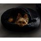 Hallmart Collectibles Hooded Small Round Cuddler Pet Bed in Black, , large