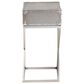 Baxton Studio William 1 Drawer Nightstand in Silver/Silver/Black, , large