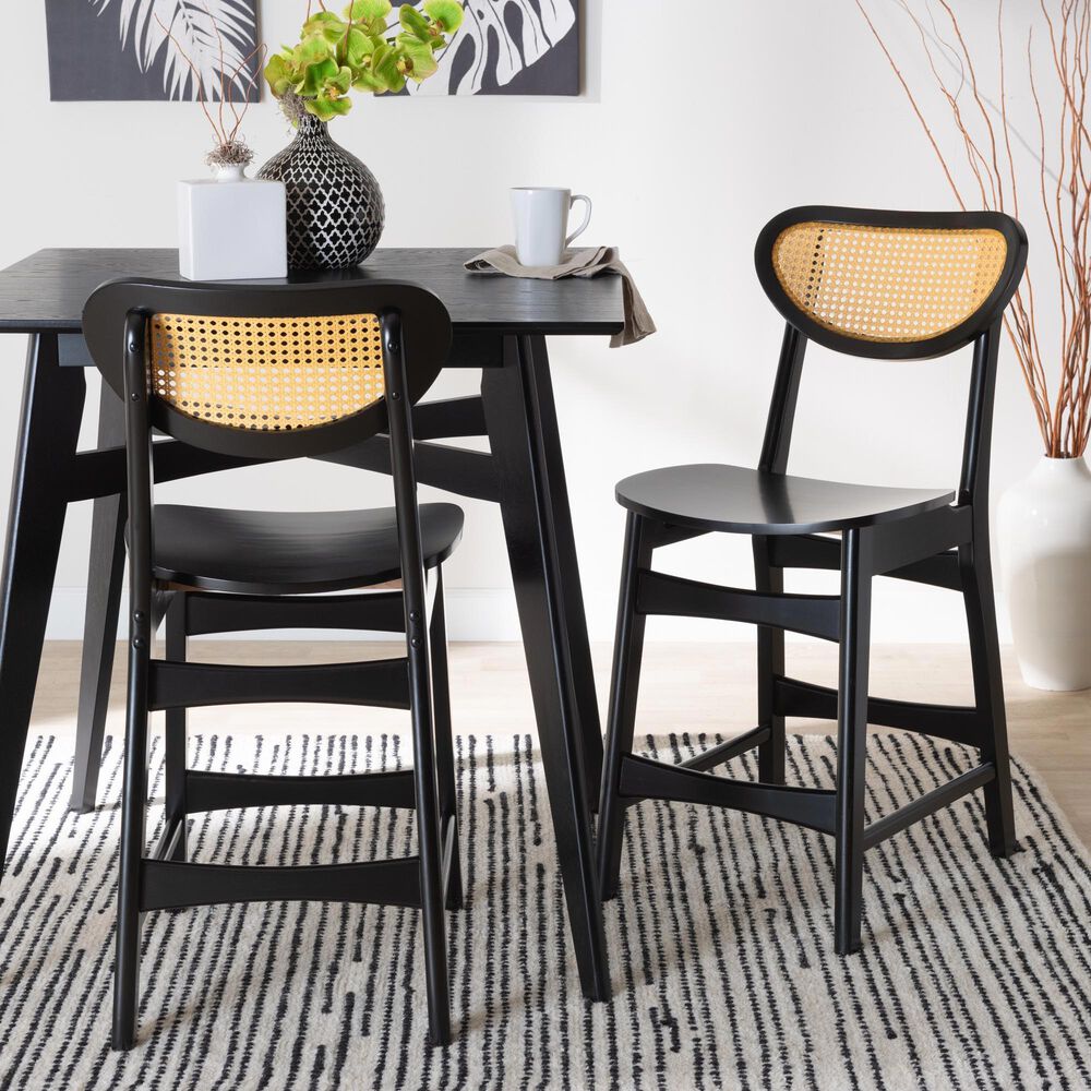 Baxton Studio Hesper Counter Stool in Dark Brown (Set of 2), , large