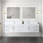 Lexora Home Geneva 84" Double Bathroom Vanity in Glossy White with 2 cm White Cultured Marble Top and Rectangular Sinks, , large