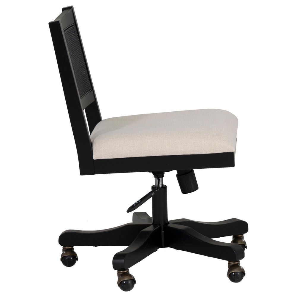 Linon Home Decor Bauer Swivel Office Chair with Cream Cushion in Black, , large