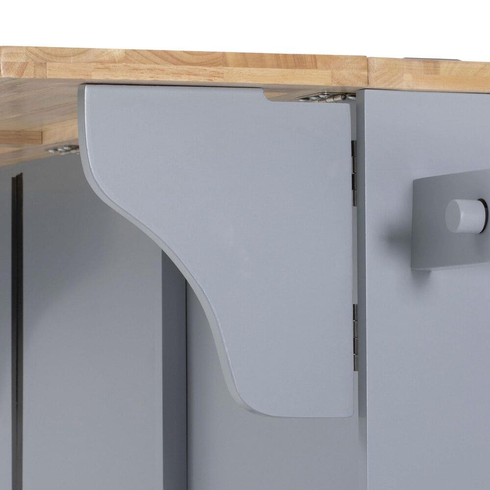 HOMLUX 59" Kitchen Island with 2 Pull Out Cabinet Organizers in Grey, , large