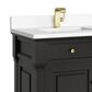 James Martin Vanities Brookfield 60" Double Bathroom Vanity in Black Onyx with Single Hole 3 cm White Zeus Quartz Top and Rectangular Sinks, , large